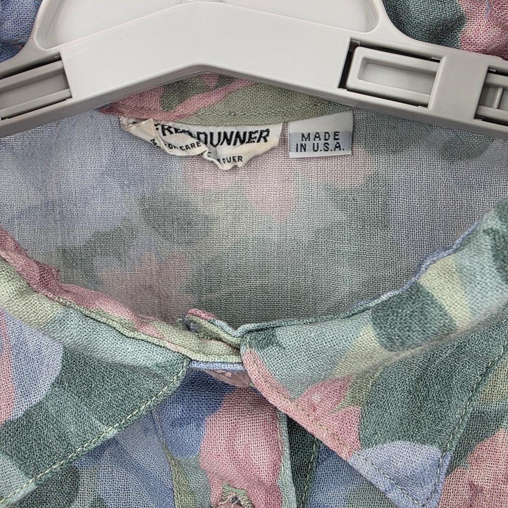 Alfred Dunner Women Floral Top Button Front Elastic Waist Vintage Cottage Core M - Picture 2 of 7